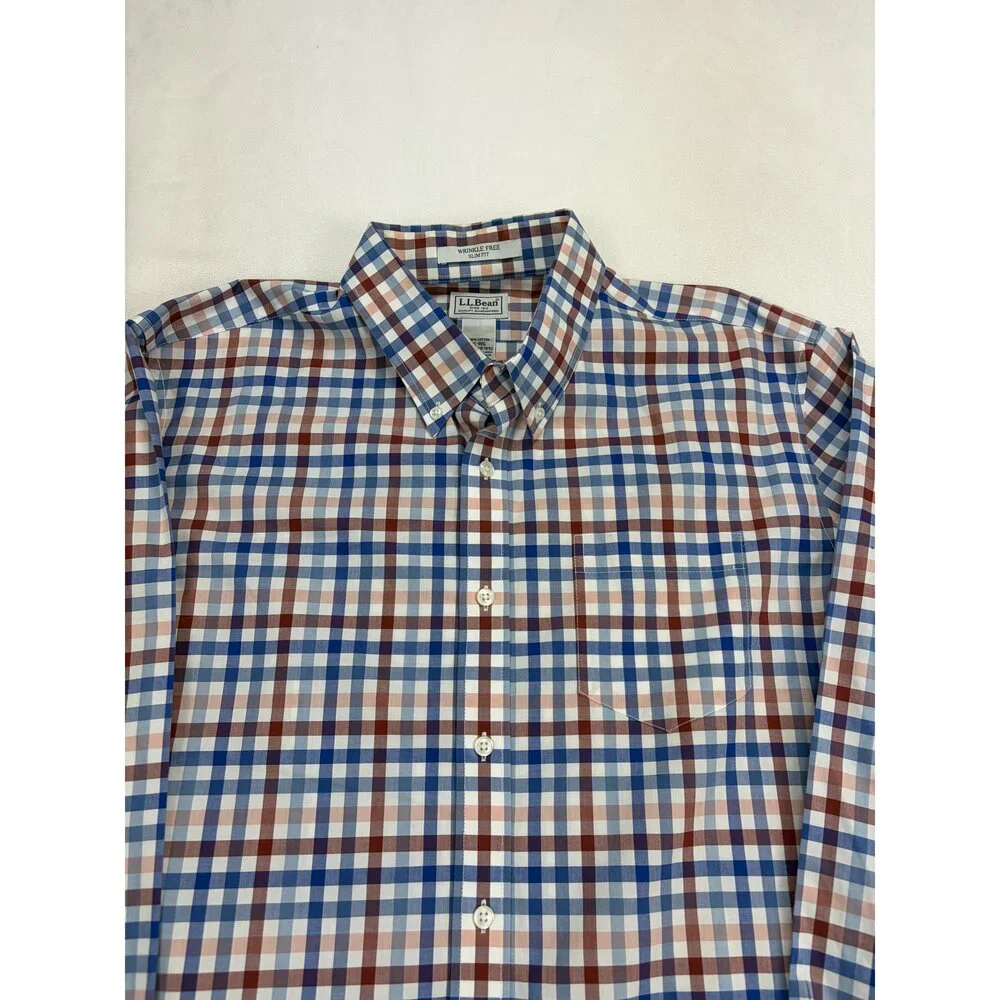L.L.‎ Bean Men's XL Plaid Button-Down Dress Shirt